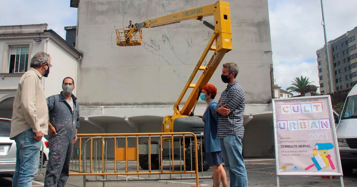 nova intervencion artistica no aparcadoiro do Concello de Lugo