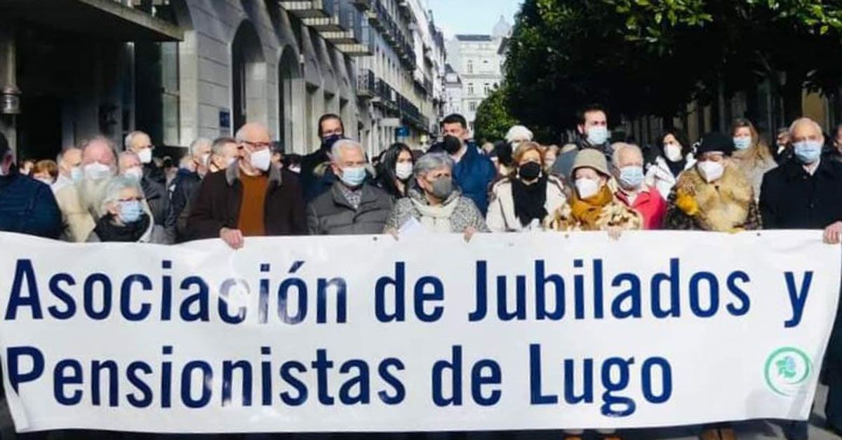 manifestación xubilados pensionistas Lugo banca