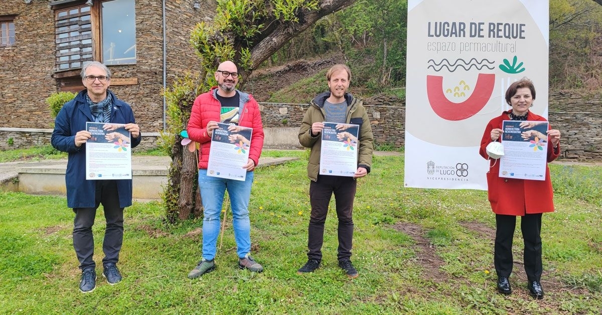 Santiago Lamosa, Efrén Castro, Alexandre Grande (permacultor) e Rosa Romero 