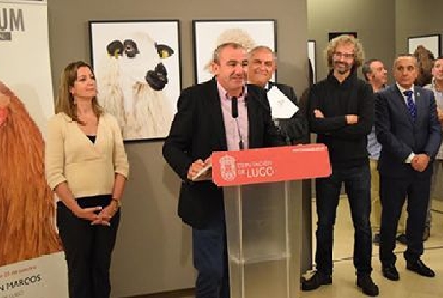 Darío Campos na inauguración da exposición 'Bestiarium' no Pazo de San Marcos.