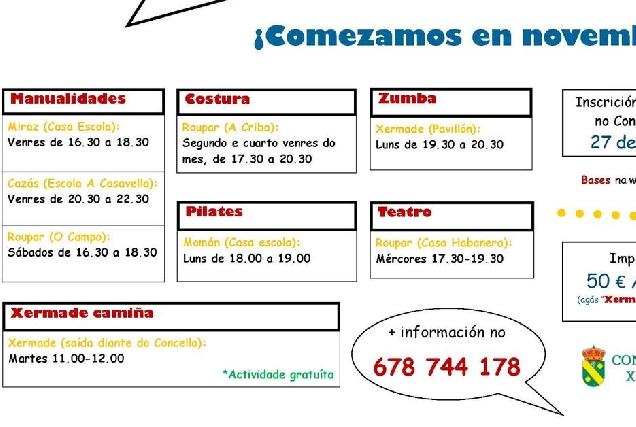 actividades culturais xermade