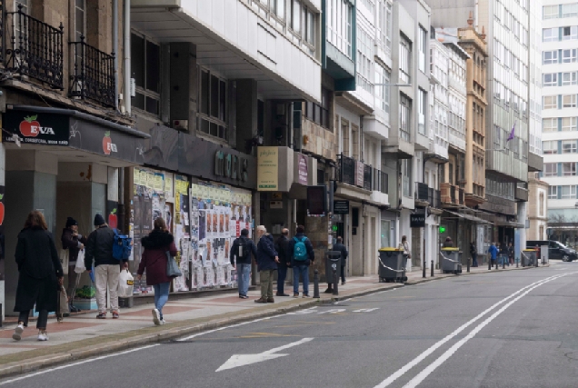 Imaxe da rúa San Andrés na Coruña