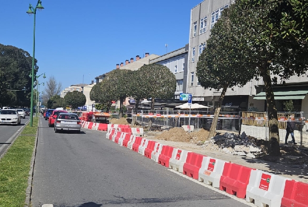 Imaxe das obras en Santa Cristina (Oleiros)