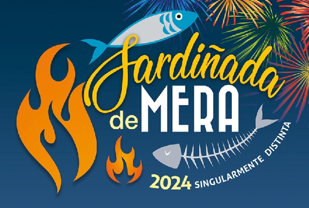 Imaxe do cartel da sardiñada na praia de Mera